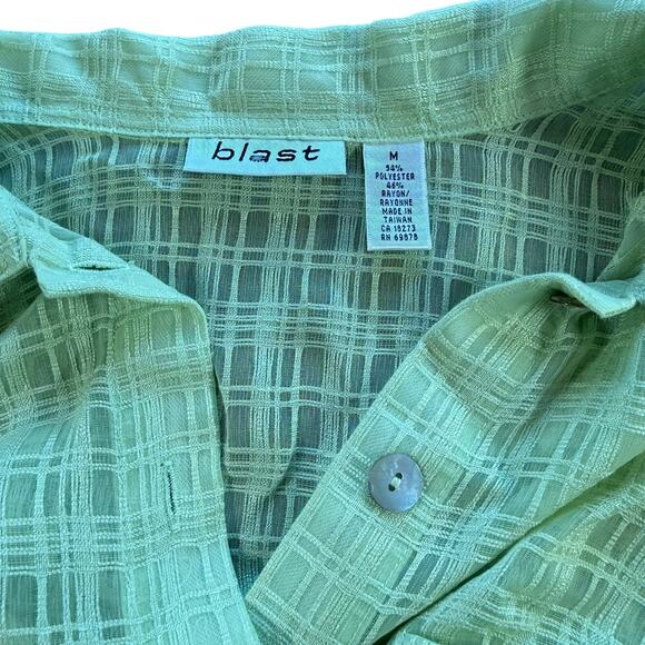 Blast Plaid Button-Up Shirt - Women's M - Green Y2K - Picture 5 of 5